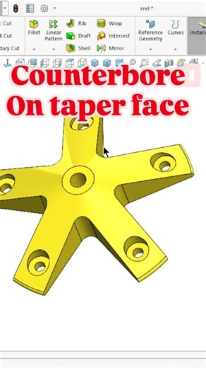 10K views · 495 reactions | How to apply a counterbore hole on the tapper face in solidworks #solidworkstips #solidworks #followus #malviyacad #cad | Malviya CAD Solution | Facebook