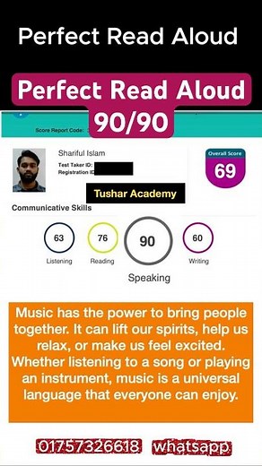 PTE read aloud perfect answer 90/ 90, full score for PTE academic speaking