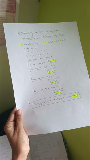 Balancing a chemical equation 📝 #chemistrypage #chemistry #chemistrychamps #exam #neet #jee #study