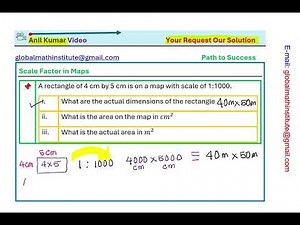 Rectangle on a Map Find Actual Area with Scale Factor Real World Application Made Simple