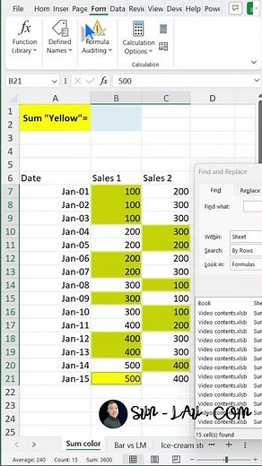 Excel - How to Sum Color Cells #excel