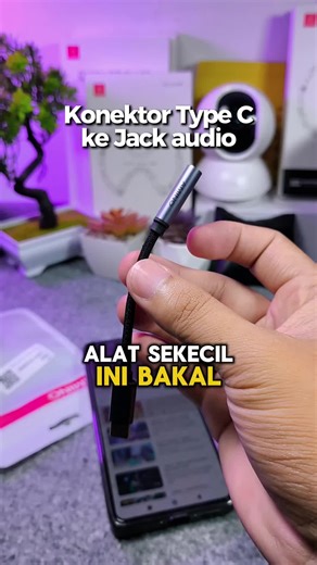 Adapter USB type C to jack 3.5mm dari Amino dengan built in chip DAC #adaptertypec #typecto35mm #adapteraudio #typectoaux #splitter
