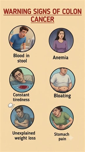 6 Warning Signs of Colon Cancer You Shouldn't Ignore ⚠️#coloncancer #cancerawareness #healthtips