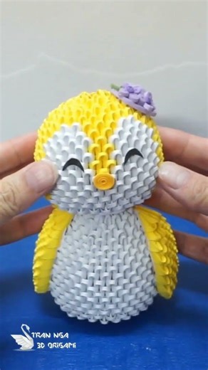 DIY paper penguin , 3d origami penguin tutorial #trannga3dorigami #diy #paperart