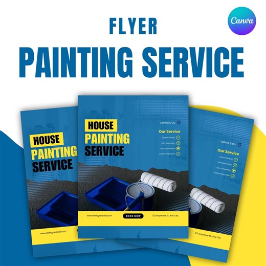 Painting Services Flyer Template | Editable Canva Design, US Letter - Etsy
