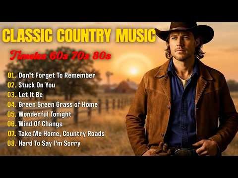 Classic Country Music Timeless 60s, 70s, 80s Let It Be, Stuck On You, Green Green Grass of Home