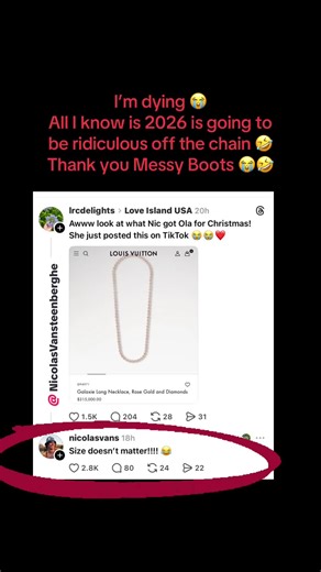 I’m dying 😭 All I know is 2026 is going to be ridiculous off the chain 🤣 Thank you Messy Boots 😭🤣 #nicolandria #nicolasvansteenberghe #olandriacarthen #messy #funnytiktok