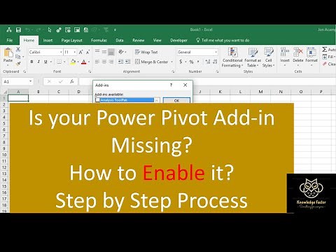 Session100 - Activating the Excel PowerPivot Add ins