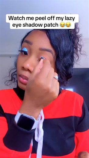 2K views | Watch me peel of my lazy eye shadow patch #lazyeyeshadowpatch #lazyeydshadow #viral #peeloffmakeiochallenge #eydshadowsticker | Courageous Kay | Facebook