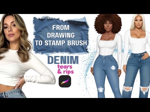 How to Turn Denim Rip Designs into Procreate Stamp Brushes 👖