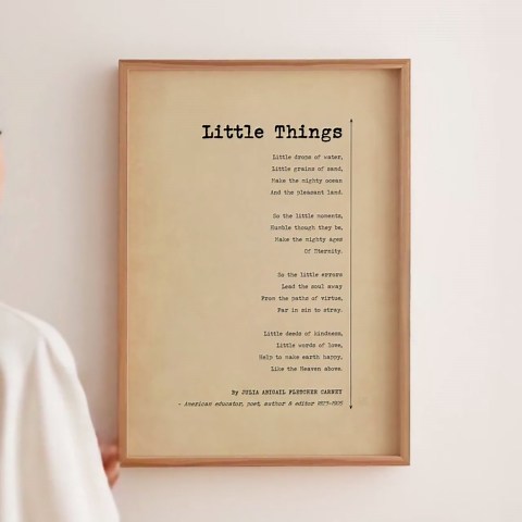 Little Things Poem Print - Julia Carney Poster, Poetry About Life's Small Pleasures, Antique Paper Inspirational Wall Art Framed or Unframed - Etsy