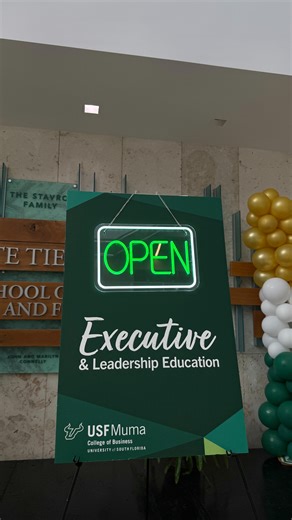 USF Muma College of Business on Instagram: "We’re proud to announce the launch of the Center for Executive and Leadership Education, based at our St. Petersburg campus. This new center is designed to equip executives, corporate leaders, and professionals with the skills to anticipate change, seize opportunities, and create lasting impact. With tailored corporate programs and open enrollment opportunities coming in 2026, we’re building the future of leadership education right here at USF."