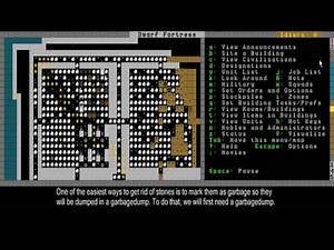 How to Brew drinks, change dwarf labor options, and dump stone in Dwarf Fortress