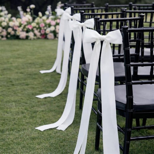 Wedding Chair Bows White 5cm – Elegant Satin Chair Sashes for Ceremony, Reception & Party Decor - Etsy
