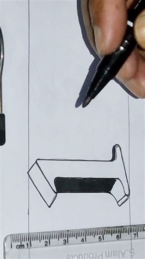 👉Left side up shadow 3D in English number lettering practice "1"♥️