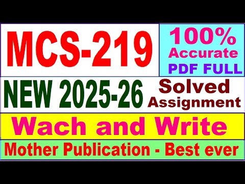 MCS 219 solved assignment 2025-26 in English || mcs 219 solved assignment 2026 || ignou mcs219