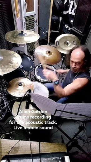 Alien Garden drums recording for the acoustic track.Live mobile sound. #drummer #blackmetal #drums