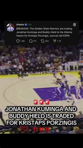 NBA Trade: Kuming and Hield for Porzingis Shocks Fans