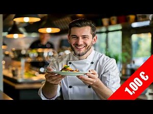 Smiling Chef with Dish – Friendly Service | HD Restaurant Footage
