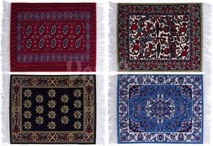 CoasterRugs: Washable, colorfast, and absorbent coasters with rug designs.