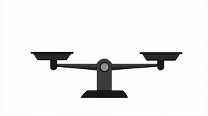 animated black scale balance swinging