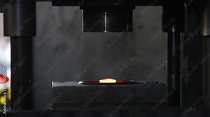 press forging metal piece shaping drop hammer to give it a tool shape. Open die forging hit by hammer on a tool mould cast to form an automatic machine component part isothermal weld factory