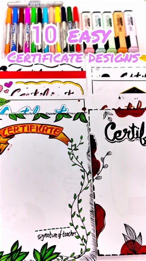 10 EASY certificate designs for school project file