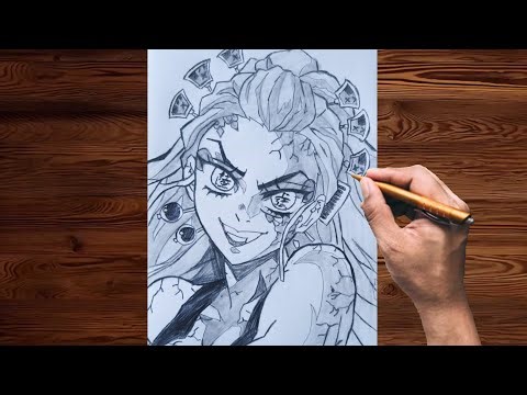 Drawing Daki | Full Tutorial | Demon Slayer – Step by Step Drawing