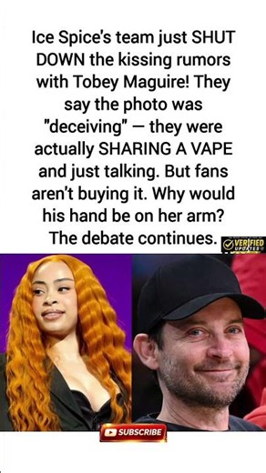 Ice Spice's Team DENIES Kissing Tobey Maguire – "They Were Sharing a Vape" 😳 #shorts #relationship