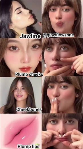 Get Perfect Jawline, Plump Cheeks & Lips Naturally 😍 | Face Yoga Glow Up Routine ✨