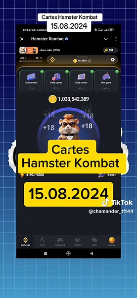 Cartes Hamster Kombat - Combat Hamster Cards