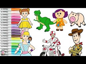 Disney's Toy Story 4 Coloring Book Compilation Gabby Gabby Duke Caboom Dolly Woody Bo Peep and More