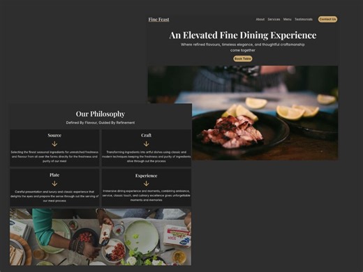 Fine Dining Restaurant Website Template | Luxury Food Business Landing Page (no-code Framer) - Etsy