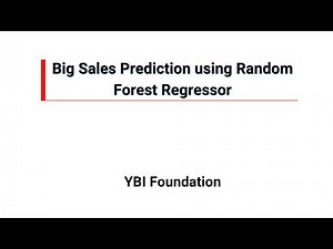 Big Sales Prediction using Random Forest Regressor | Machine Learning Project #project