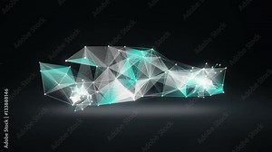 Digital lines create Electronic car shape, digital concept. intelligence future car.