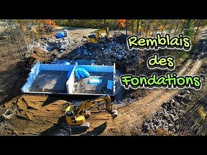 Remblais d'une fondation d'une nouvelle maison et préparation du terrain. Partie 1/2