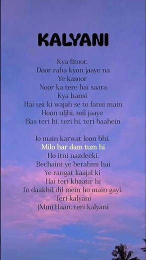 Kalyani- song lyrics #lyrics #kalyani #shreyaghoshal #song