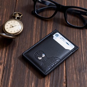 Spider ID Wallet for Men Slim Minimalist Front Pocket Card Holder With Cutout Hero Face Eyes, Superhero Gift for Husband, Boyfriend - Etsy