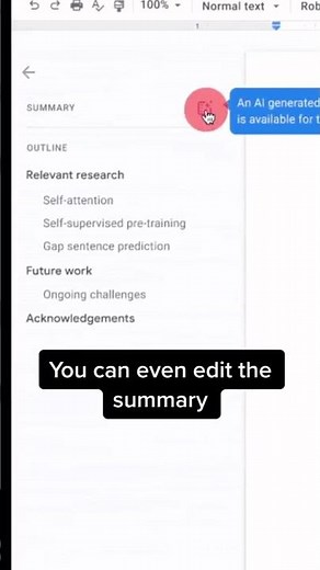 Quickly get the highlights and main points in a Google Doc with AI auto summaries 📃 #Shorts