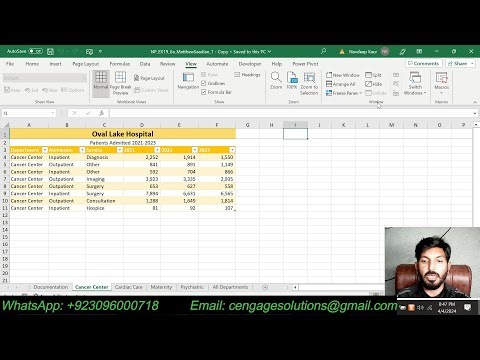 New Perspectives Excel 2019 | Module 6: SAM Project 1a | #OvalLakeHospital #excelmodule6