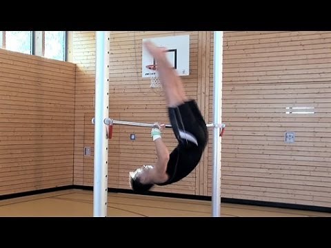 Horizontal bar gymnastics - kip-up - trailer for school film sports