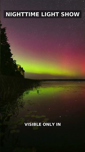 Northern Lights Dance in the Sky Over Midnight