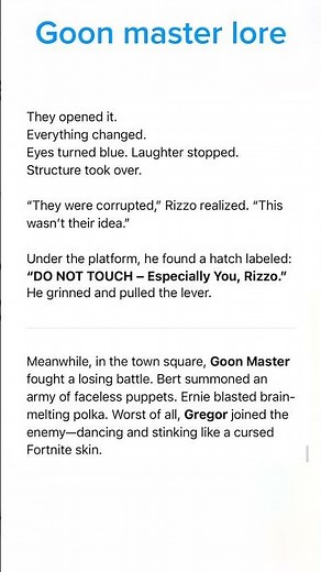 Goon master lore part 3 (a art lover prequel)