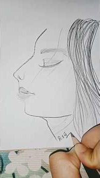 How To Draw A Half Face Girl Drawing Toturial Step By Step 💁🏽‍♀️#shorts #halffacedrawing #viral