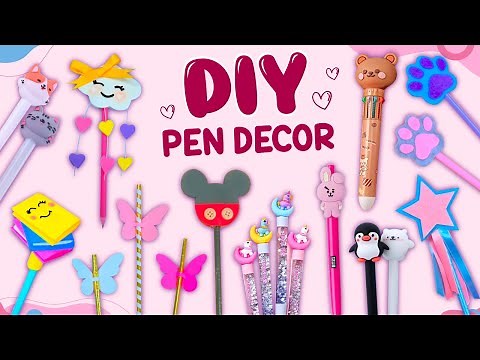 20 DIY PEN DECOR IDEA - EASY & CUTE CRAFTS FOR SCHOOL