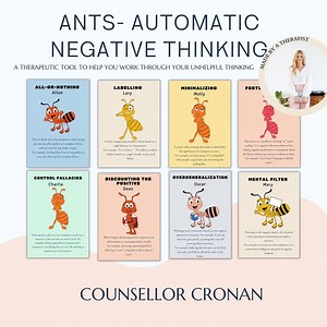 ANTS - Automatic Negative Thinking Cards. Thinking Errors, Cbt Cards, Cognitive Distortions, Mindset, Framing Thoughts, Therapy Tools - Etsy Australia
