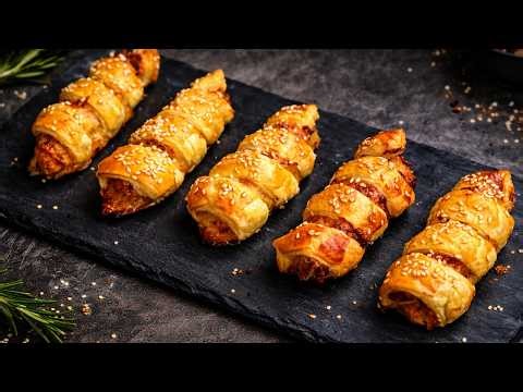 Juicy Chicken Breast in Puff Pastry with Cheese & Honey Glaze | Quick and Easy Oven Recipe 🍗