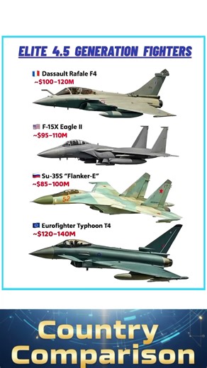 Elite 4.5 Generation Fighters 🔥 | Rafale vs F-15EX vs Su-35 vs Typhoon