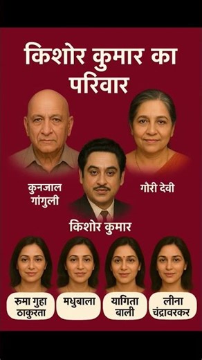 किशोर कुमार का परिवार 🧑‍🧒‍🧒👈 family of Kishore Kumar #kishorekumar #singer #kishorekumarsongs #upsc