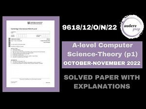 A-level Computer Science 9618/ Oct-Nov 2022/ Paper 1 (9618/12/O/N/22)